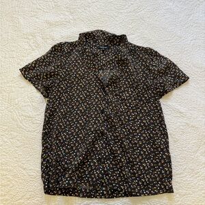 Madewell floral silk Button Down Shirt